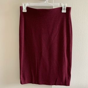 Burgundy pencil skirt